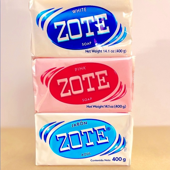 Zote Other New Zote Laundry Jabon Soap Bars 3 Bars Blue Pink White